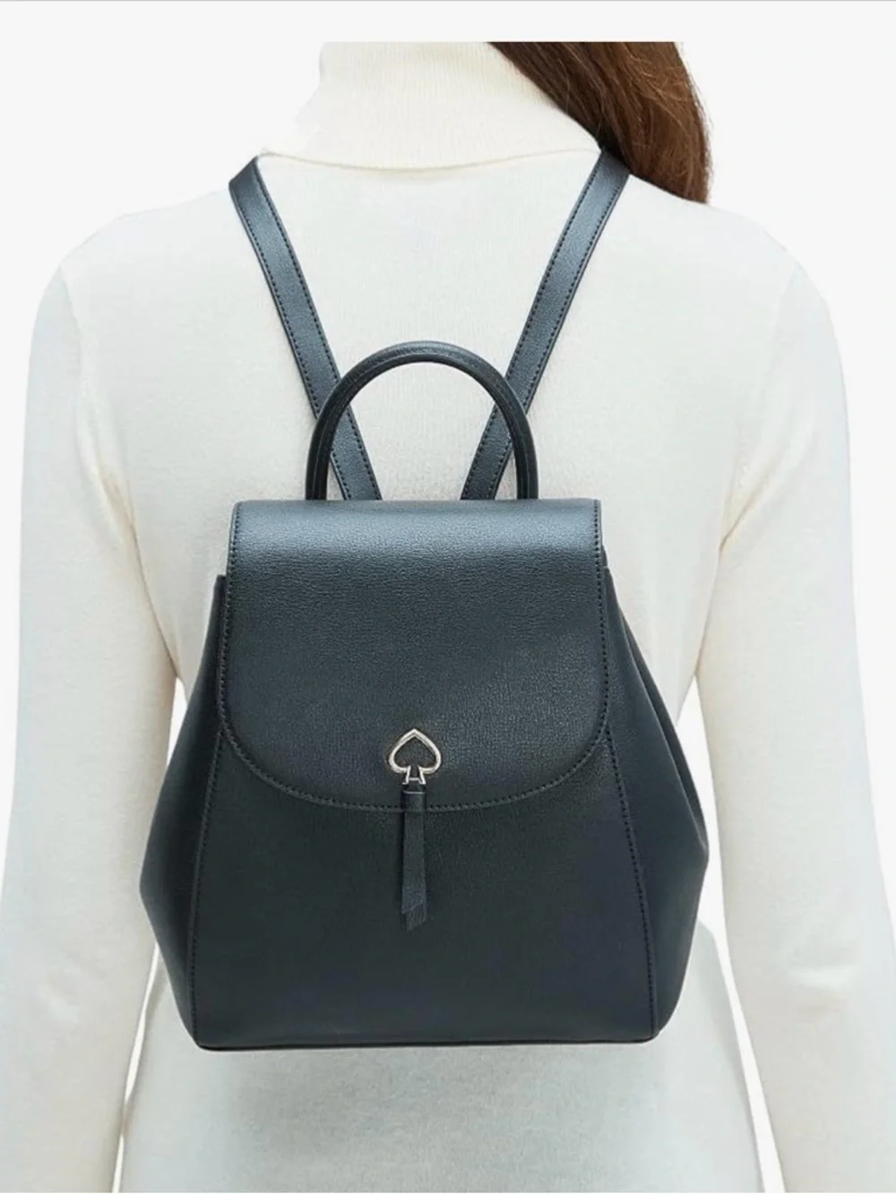 ♠️ Kate Spade Adel Black Leather Backpack - Picture 2 of 11